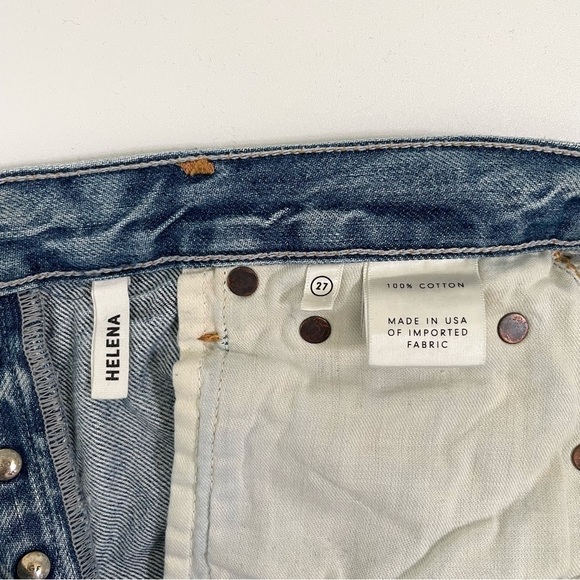 GRLFRND Helena High Waist Straight Leg Rigid Denim Raw Hem Ankle Jean Giulia 27 - Picture 14 of 16